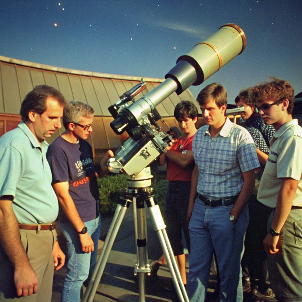 Deux instruments d’observation astronomique montés sur trépied pour observer les étoiles pendant la nuit.