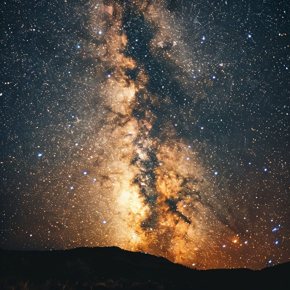 Ciel étoilé photographié au-dessus d’un paysage sombre pendant une nuit dégagée